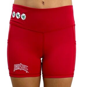 WOMENS RED OHIO STATE BUCKEYES BIKE SHORTS